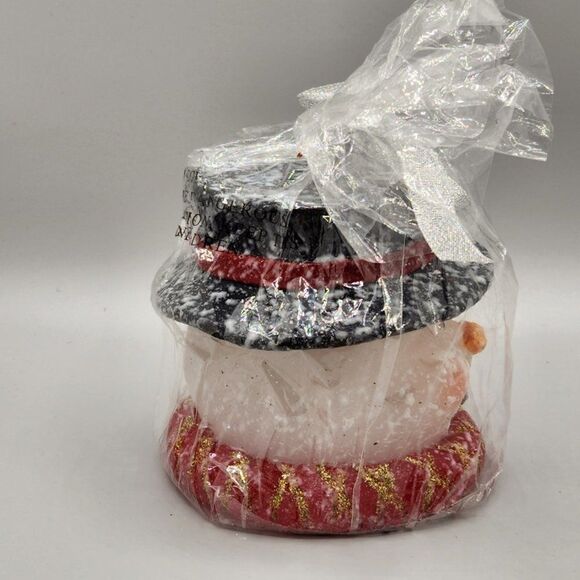 Vintage Snowman Christmas Candle Kmart 4" Original Packaging Frosted New - Picture 4 of 6